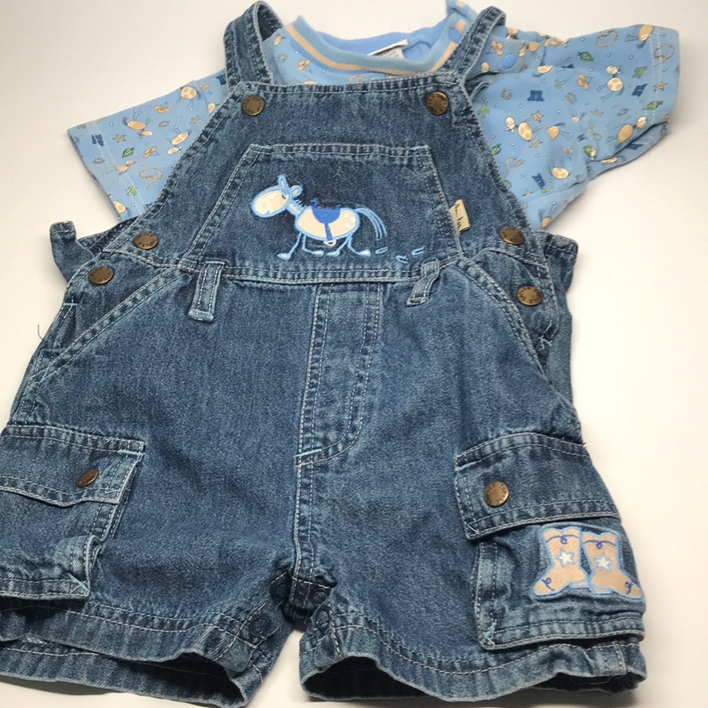 Le Top Horse Overall Shorts 18mo